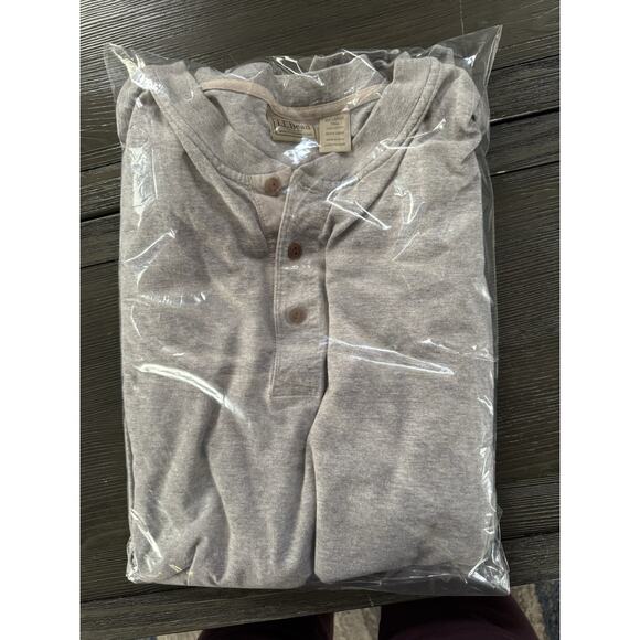 L.L. Bean Men's Henley Pullover Gray Cotton Relaxed Casual Shirt Size XXL Tall - Picture 8 of 8